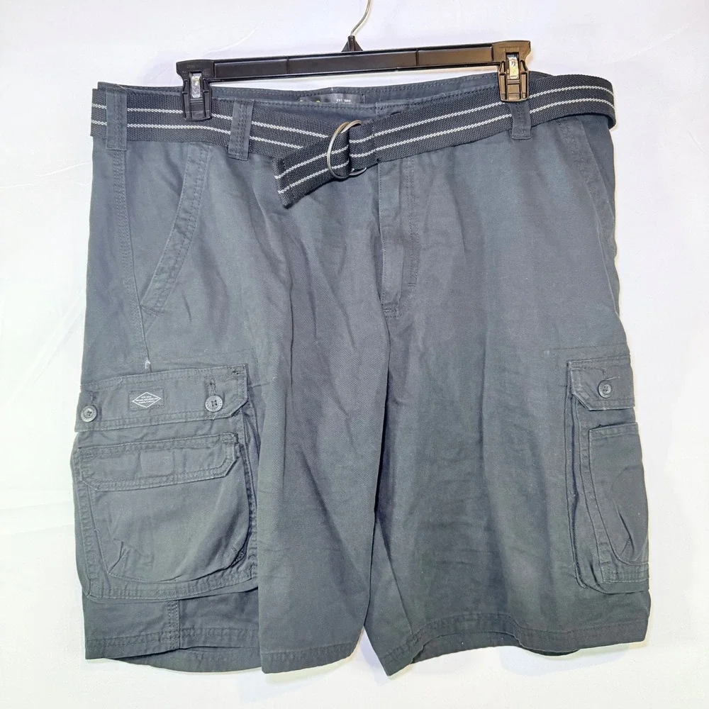 Lee Men's Cargo Shorts Size‎ 40 Gray Cotton D-Ring Belt Pockets